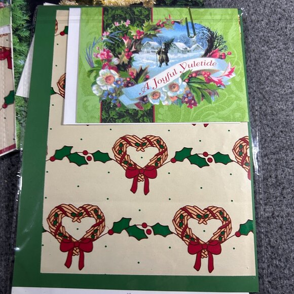 Vintage Christmas Paper Gift Wrap Sets NOS NIP Lot of 4 Ephemera Scrapbook Junk - Picture 9 of 13